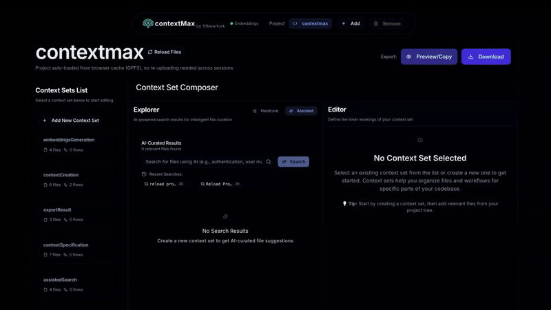 Visual context builder for LLMs, open-source