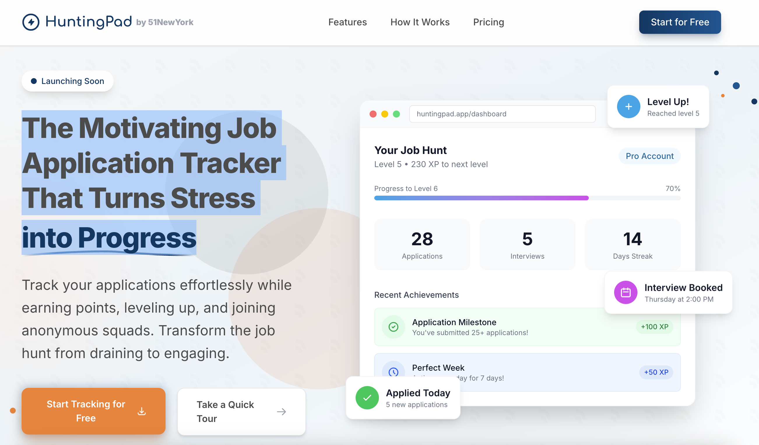 Job application tracker with gamification